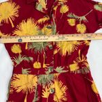 Free People  Malibu Red Palm Print Button Down‎ Romper Women's Size S Photo 3
