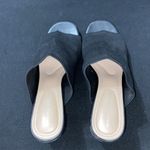 Adrienne Vittadini   Wo size 9.5 Black Textured STRETCH CLOTH Mules silver accent Photo 8