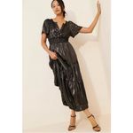 Anthropologie metallic Somerset tiered maxi dress Photo 2