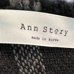 Ann Story Open Sweater Coat White Black Plaid Size L Photo 8