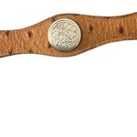 Nadim Genuine Leather Ostrich Silver Medallions #3205 Sz 30 Belt & Buckle Tan Photo 8