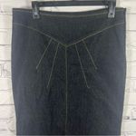 Bisou Bisou  Dark Wash A-Line Denim Maxi Skirt with Side Slit Size 10 (B19) Photo 1