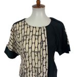 Cotelac Blouse 0 Short Sleeve Black Tan Artsy Unique‎ Workwear Photo 1