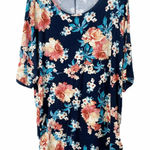 Liberty Love navy floral top size 2XL short sleeve Photo 0