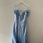 Mac Duggal Blue Strapless Bow Mermaid Gown Photo 12