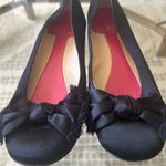 Kate Spade  Black Satin Flats with Bow Photo 0