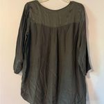 Vince Women's Silk Olive Green 3/4 sleeve scoop neck Top in size large Photo 6