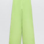 ZARA nwt green ribbed wide leg flared soft pants bohemian hippie Photo 1