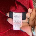 Vintage Y2K Hyphen red glitter roses swirl stretch cord back prom dress Size L Photo 9