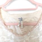 BKE Y2K‎  Womens Sweater Size M Beige Crochet Knit Lace Long Sleeve Boho Cottage Photo 3