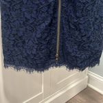 Diane Von Furstenberg  Zarita Midnight Navy Blue Stretch Lace Shift Dress, Size 4 Photo 7