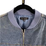 Blue Blush Women’s M Oversized Denim Bomber Jacket Blue Insulated Chore Barn Photo 2