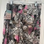 Per Se  Palm Print Linen Blend Drawstring Pants‎ Size Large Photo 3