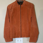 Ruff Hewn Ruff‎ Hewn Women's Orange Leather Long Sleeve Pocketed Full Zip Jacket Medium Photo 0