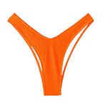 SheIn Nwt womens large neon orange crinkle thong triangle bikini bottoms​ Photo 7
