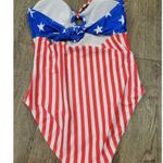 Pink Lily  NEW USA Patriotic Red White Blue One Piece Bathing Suit Women's XL Photo 1