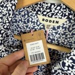 NWT Boden Pleated Skirt Midi Shirt Dress Size 8P Navy Flower Stem Office Preppy Blue Photo 8