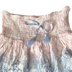 Surf Gypsy Ombre blue pink white snakeskin ruffle smocked pullon mini skirt M Photo 2