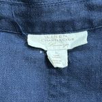 Charter Club  Women's Blue Linen Open Front Blazer Jacket Size L Photo 6