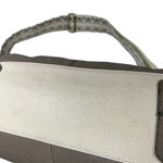 Perlina  Leather Top Handle Tote Satchel Crossbody Strap Taupe Bone Bag Purse Photo 7