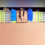 ALDO Raffia Chain Crossbody Bag Blue Fringe, Gold Tiger Charm LAST ONE NWT Photo 6