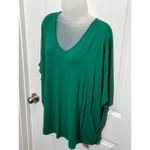 24/7 by Maurices Green V Neck Dolman Sleeve Tunic Top Plus XL Casual Oversized Photo 1