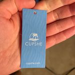 Cupshe NWT Navy Off Shoulder Asymmetrical Hem Smocked Cover-Up Dress Medium Photo 2