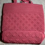 Vera Bradley  Maroon Burgundy Microfiber Purse Tote Bag With Toggle Closure Photo 1