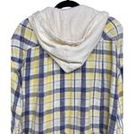 Free People  Calico Basin Plaid Hooded Shirt Jacket Yellow Women’s Size Small Photo 3