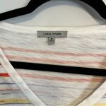 Lisa Todd Striped Tee Cinched Sleeves Cotton Sz M Shirt Size M Photo 2