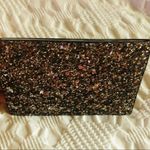 Kate Spade Glitter Card Holder Saffiano PVC Black Gold Sparkle NWT Photo 3