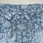 Knox Rose  NWT XL Blue & White Floral Print Pull-On Chambray Shorts w/ Tie Belt Photo 2