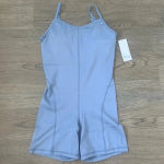 Yogalicious Illusion Ribbed Lotus Short Romper - Size M - Light Blue - NWT Photo 5