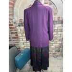 suit blazer swing skirt floral purple pink green Size 6 Photo 9