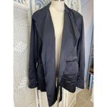 Vince Black Satin Short Trench Belted Jacket Drapey Lightweight L Elegance Photo 4