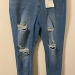 Aphrodite NWT Juniors Women's AP Blue By ‎ Distressed Slim Leg Jeans Size 3X 21 Photo 0