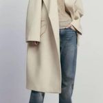 ZARA NWT  OVERSIZED BlOGGERS FAVE MAXI LONG COAT BEIGE SZ-XL Photo 1