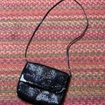 VINTAGE BLACK MESH CHAIN CROSSBODY LONG STRAP DAINTY DEMURE PURSE BAG Photo 0