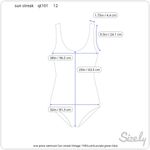 one piece swimsuit Sun streak Vintage 1990s pink purple green blue Size 12 Photo 1