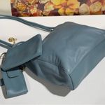 Giani Bernini Blue Leather Purse Shoulder Bag With Wallet & Phone Pocket Photo 9