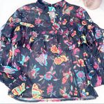 Mesh High Neck Butterfly Ruffled Crop Fairy Cottage Y2K Funky Black PM Size undefined Photo 7