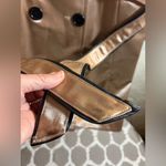 Brandon Thomas NWOT Taupe Gold Trench Coat w black leather trim pockets dressy M Size M Photo 6