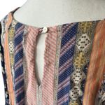 Sundance Women's Bohemian Boho Floral Print Tunic Dress Crochet Trim Size Large Blue Photo 5