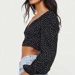 Princess Polly  Aldon Black & White Polka Dot Longsleeve Crop Top 2 Photo 3