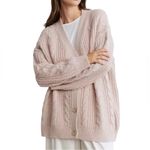 Jenni Kayne  Cable Cocoon Cardigan in Blush/Pink alpaca wool size XS Photo 1