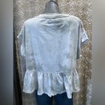 Berry AND Cream Modern Top for Women size S White Photo 4