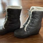 Time & Tru wedge heel boots size 8 in taupe, faux leather Photo 1