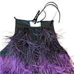 Cynthia Rowley NWT  Ivy Ombre Ostrich Feather Multicolor Mini Dress XS $795 Photo 6