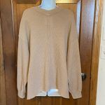 Aerie  Big Hug V-Neck Waffle Sweatshirt in a brown/camel/tan  Oversized Small Photo 5