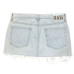 MOTHER Snacks The Fun Dip Micro Cut Mini Skirt Blue Slushie Sz 30 Raw Hem Grunge Photo 3